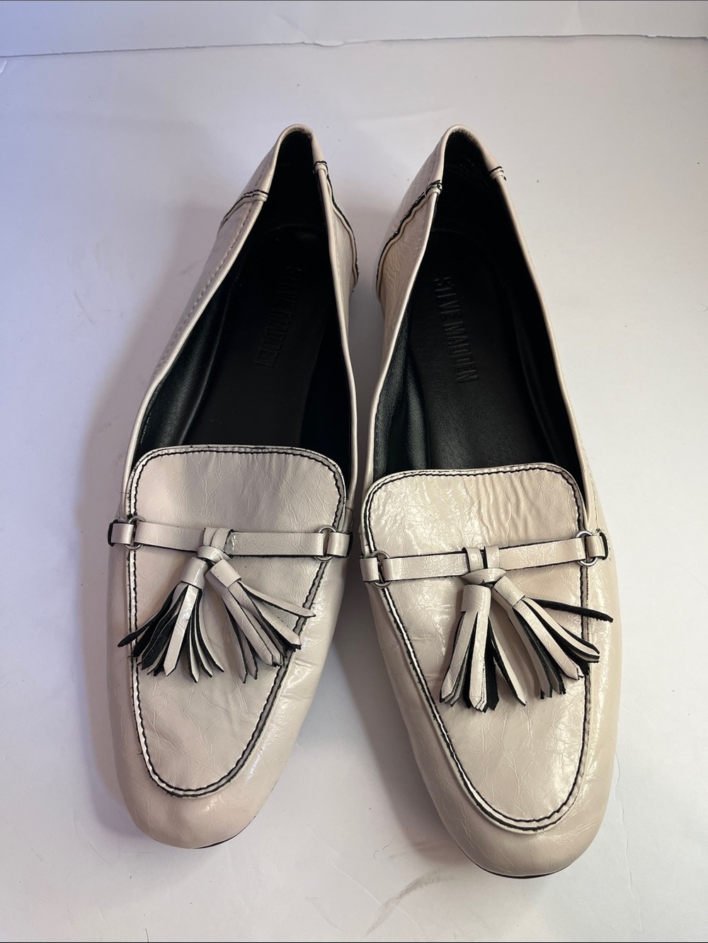 Steve Madden Cream Tassel Loafers